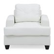 Maklaine Transitional Faux Leather Tufted Seat Chair in White