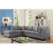 Maklaine Contemporary styled Faux Leather Sectional in Gray Finish