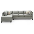 Maklaine Contemporary styled Faux Leather Sectional in Gray Finish