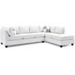 Maklaine Contemporary Faux Leather Sectional in White Finish
