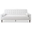 Maklaine Contemporary Faux Leather Sleeper Sofa in White Finish