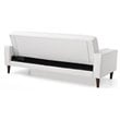 Maklaine Contemporary Faux Leather Sleeper Sofa in White Finish