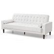 Maklaine Contemporary Faux Leather Sleeper Sofa in White Finish