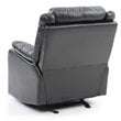 Maklaine Contemporary Faux Leather Rocker Recliner in Black Finish