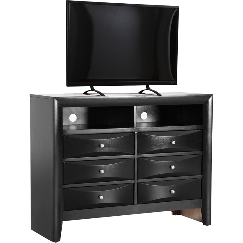 Maklaine Modern 6-Drawer Wood TV Stand for TVs up to 47