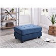 Maklaine Contemporary Microsuede Ottoman in Navy Blue Finish