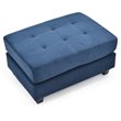 Maklaine Contemporary Microsuede Ottoman in Navy Blue Finish