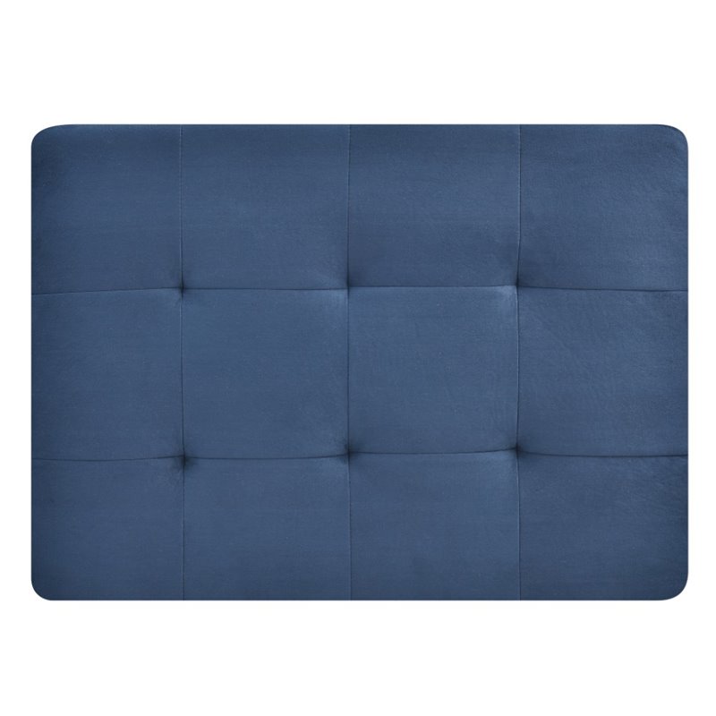 Maklaine Contemporary Microsuede Ottoman in Navy Blue Finish