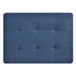 Maklaine Contemporary Microsuede Ottoman in Navy Blue Finish