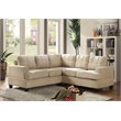 Maklaine Transitional Microsuede Sectional in Vanilla Finish