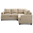 Maklaine Transitional Microsuede Sectional in Vanilla Finish