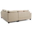 Maklaine Transitional Microsuede Sectional in Vanilla Finish