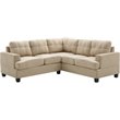 Maklaine Transitional Microsuede Sectional in Vanilla Finish