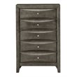 Maklaine Contemporary Engineered Wood 5 Drawer Chest in Gray