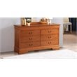 Maklaine Traditional Engineered Wood 6 Drawer Dresser in Oak