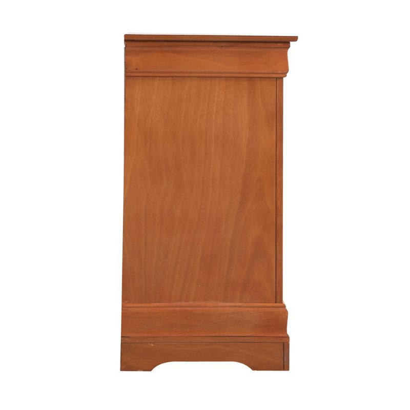 Maklaine Traditional Engineered Wood 6 Drawer Dresser in Oak
