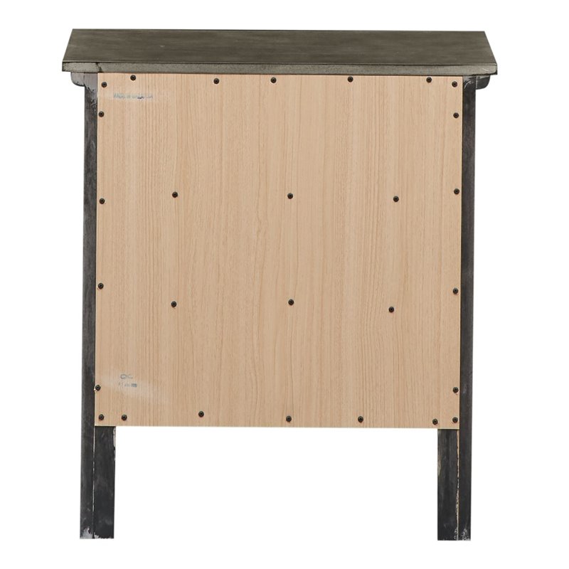 Maklaine Engineered Wooden 3 Drawer Nightstand in Gray Finish