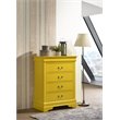 Maklaine Traditional Engineered Wood 4-Drawer Bedroom Chest in Yellow