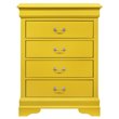 Maklaine Traditional Engineered Wood 4-Drawer Bedroom Chest in Yellow
