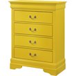 Maklaine Traditional Engineered Wood 4-Drawer Bedroom Chest in Yellow