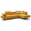 Maklaine Contemporary Fabric Twill Fabric Sectional in Yellow