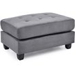 Maklaine Contemporary styled Microsuede Ottoman in Gray Finish