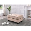 Maklaine Contemporary styled Microsuede Ottoman in Mocha Finish