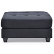 Maklaine Contemporary styled Microsuede Ottoman in Black Finish