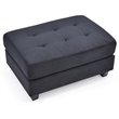 Maklaine Contemporary styled Microsuede Ottoman in Black Finish