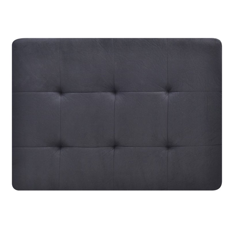 Maklaine Contemporary styled Microsuede Ottoman in Black Finish
