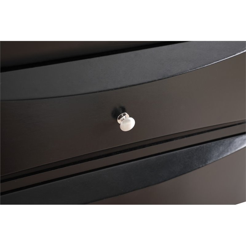 Maklaine Contemporary Engineered Wood 8 Drawer Dresser in Black