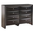 Maklaine Contemporary Engineered Wood 8 Drawer Dresser in Black