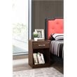 Maklaine Engineered Wood 1-Drawer Bedroom Nightstand in Wenge