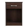 Maklaine Engineered Wood 1-Drawer Bedroom Nightstand in Wenge