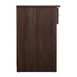 Maklaine Engineered Wood 1-Drawer Bedroom Nightstand in Wenge