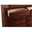 Maklaine Contemporary Engineered Wood 8 Drawer Dresser in Cherry