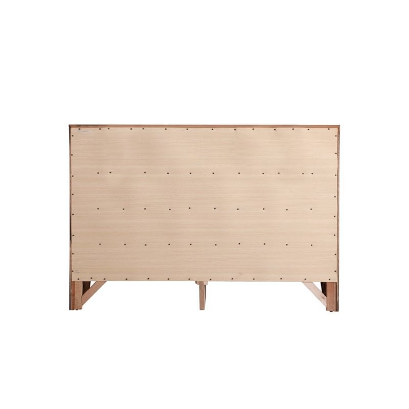 Maklaine Contemporary Engineered Wood 8 Drawer Dresser in Cherry