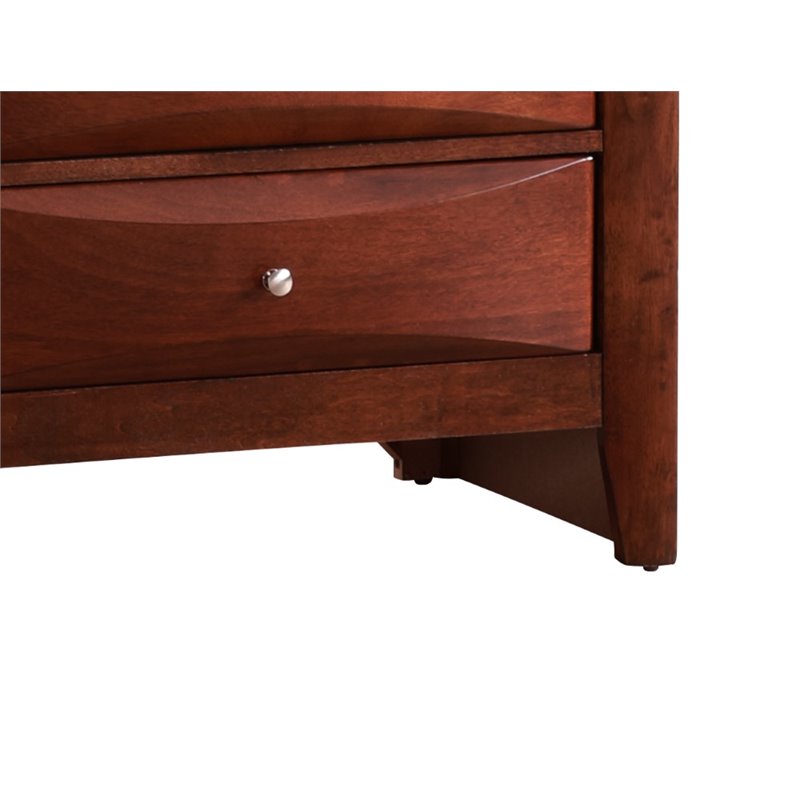 Maklaine Contemporary Engineered Wood 8 Drawer Dresser in Cherry