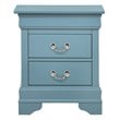Maklaine Traditional Engineered Wood 2 Drawer Nightstand in Teal