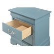 Maklaine Traditional Engineered Wood 2 Drawer Nightstand in Teal