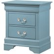 Maklaine Traditional Engineered Wood 2 Drawer Nightstand in Teal