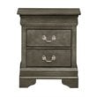 Maklaine Traditional Engineered Wood 2 Drawer Nightstand in Gray