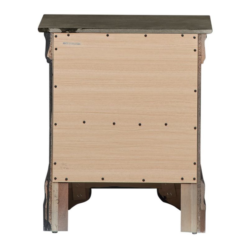 Maklaine Traditional Engineered Wood 2 Drawer Nightstand in Gray