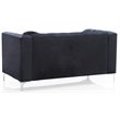 Maklaine Contemporary Soft Velvet Button Tufted Loveseat in Black