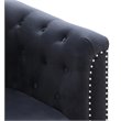 Maklaine Contemporary Soft Velvet Button Tufted Loveseat in Black