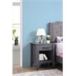 Maklaine Contemporary Engineered Wood 1 Drawer Nightstand in Gray