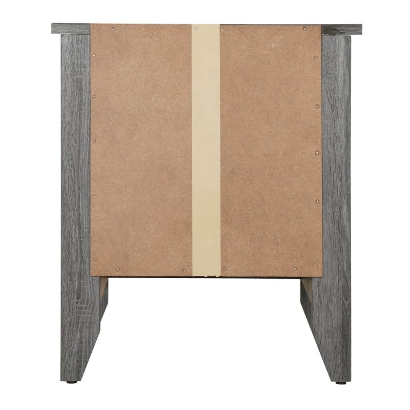 Maklaine Contemporary Engineered Wood 1 Drawer Nightstand in Gray