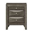 Maklaine Contemporary Engineered Wood 3 Drawer Nightstand in Gray