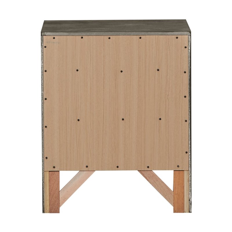 Maklaine Contemporary Engineered Wood 3 Drawer Nightstand in Gray