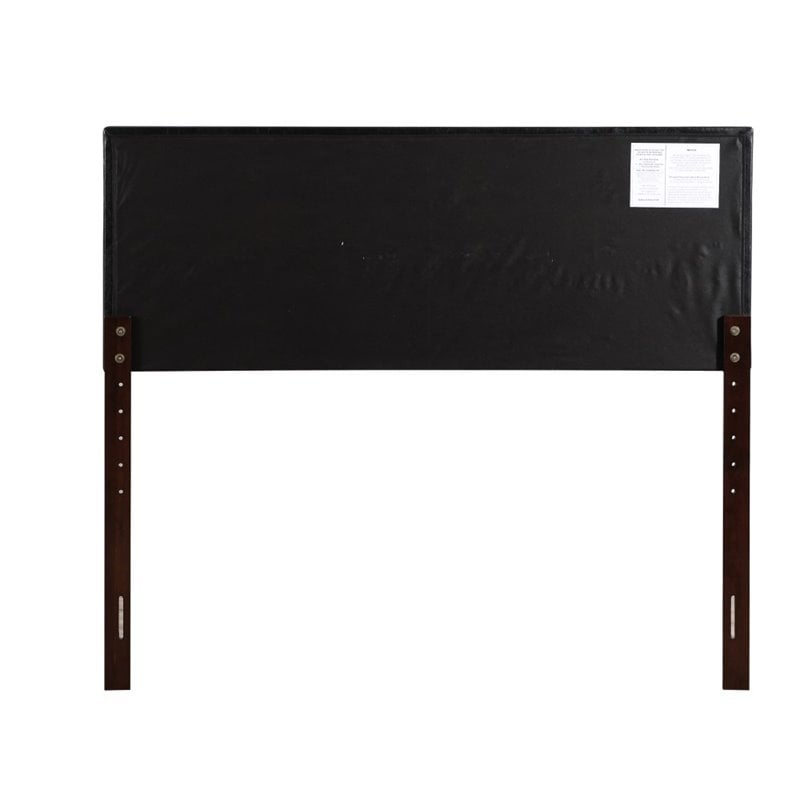Maklaine Faux Leather Upholstered King Headboard in Black Finish